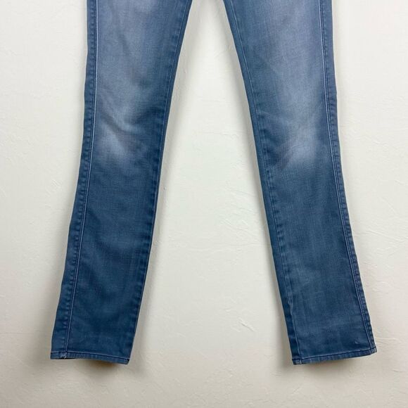 7 For All Mankind Edie Straight Leg Jeans - Lightly Distressed Wash - Picture 4 of 7